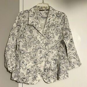 Kim Rogers long sleeve button down top for women. Plus size 16